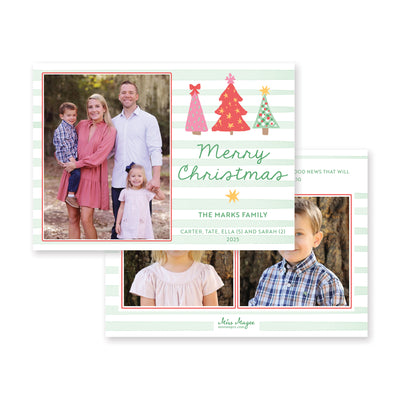 Fun Christmas Trees Horizontal Christmas Card