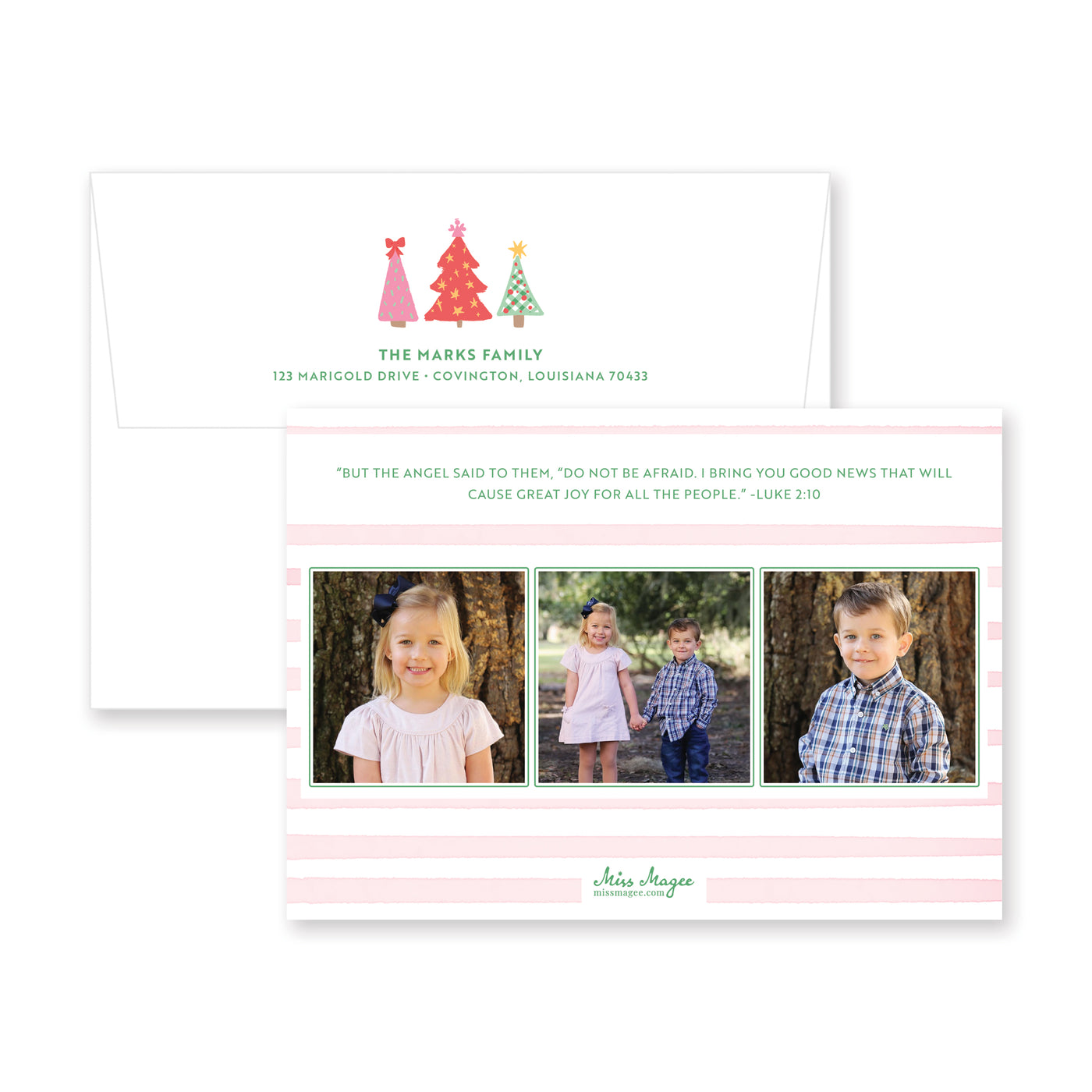Fun Christmas Trees Horizontal Christmas Card