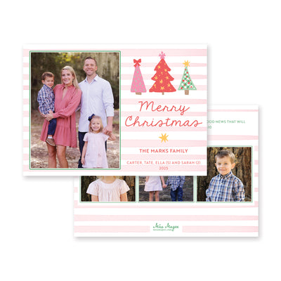 Fun Christmas Trees Horizontal Christmas Card