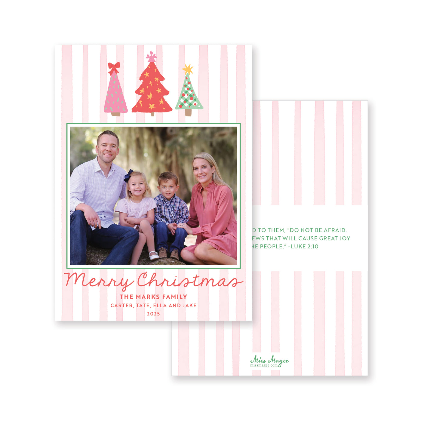 Fun Christmas Trees Vertical Christmas Card