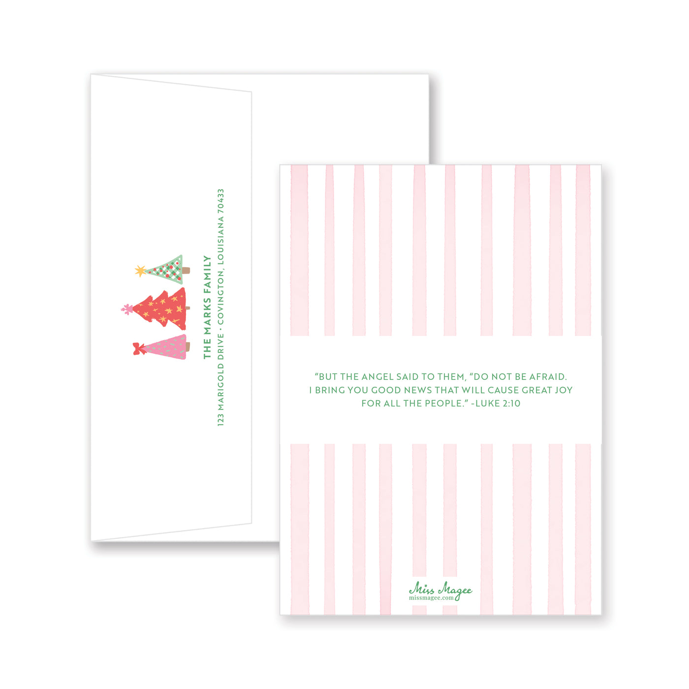Fun Christmas Trees Vertical Christmas Card