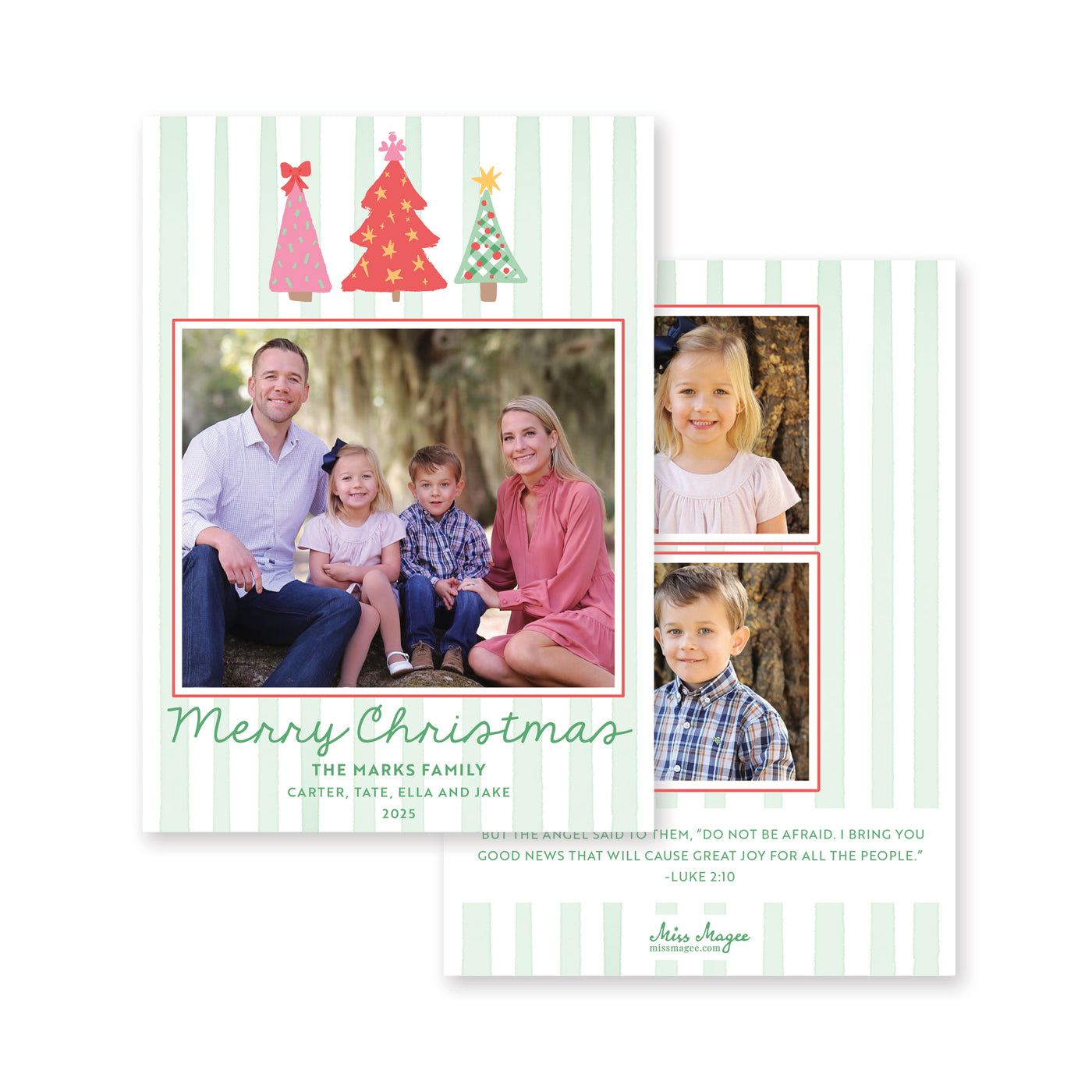 Fun Christmas Trees Vertical Christmas Card