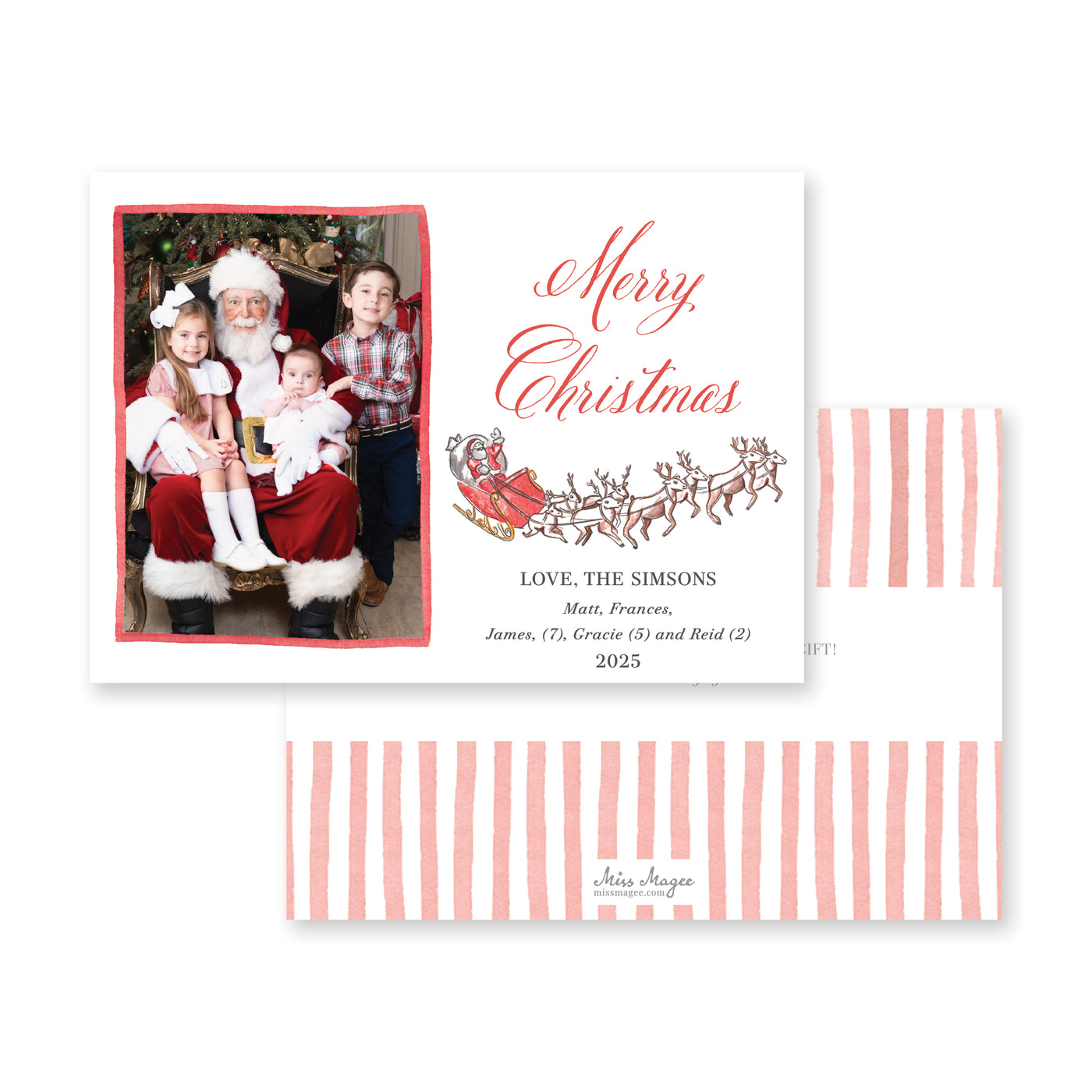 Santa's Sleigh Horizontal Christmas Card