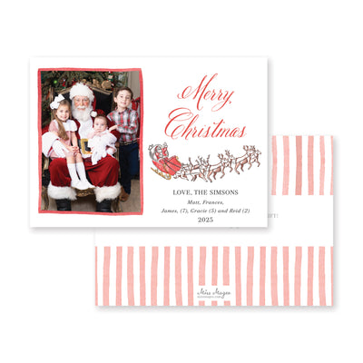 Santa's Sleigh Horizontal Christmas Card