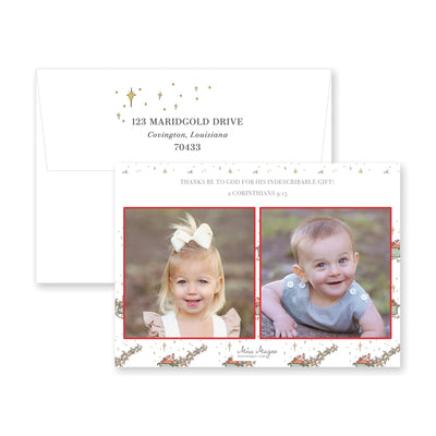 Fun Santa's Sleigh Horizontal Christmas Card