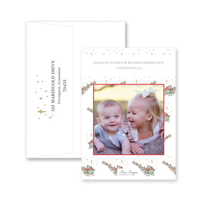 Fun Santa's Sleigh Vertical Christmas Card
