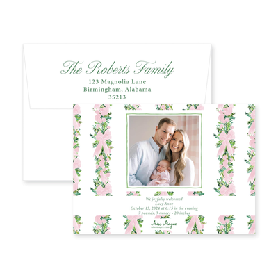 Corner Garland Horizontal Christmas Card