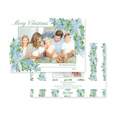 Corner Garland Horizontal Christmas Card