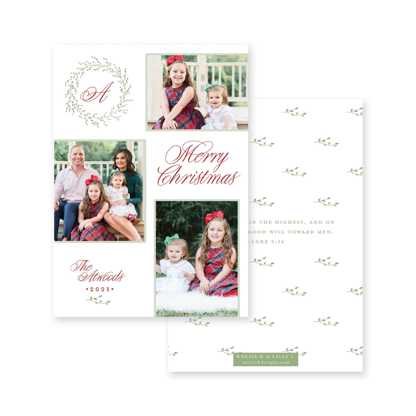 Whimsy Wreath Christmas Card