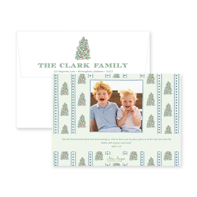 Adorned Tree Horizontal Christmas Card
