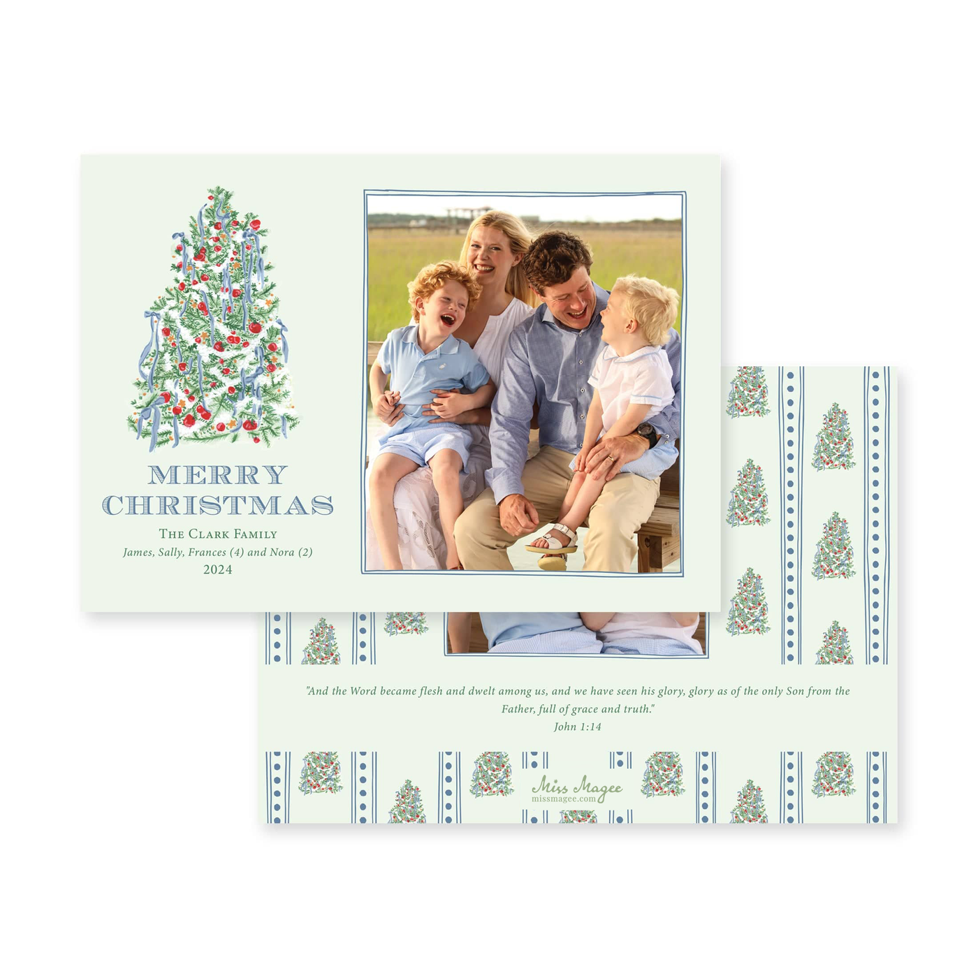 Adorned Tree Horizontal Christmas Card