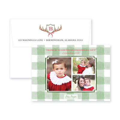 Antler Crest Horizontal Christmas Card