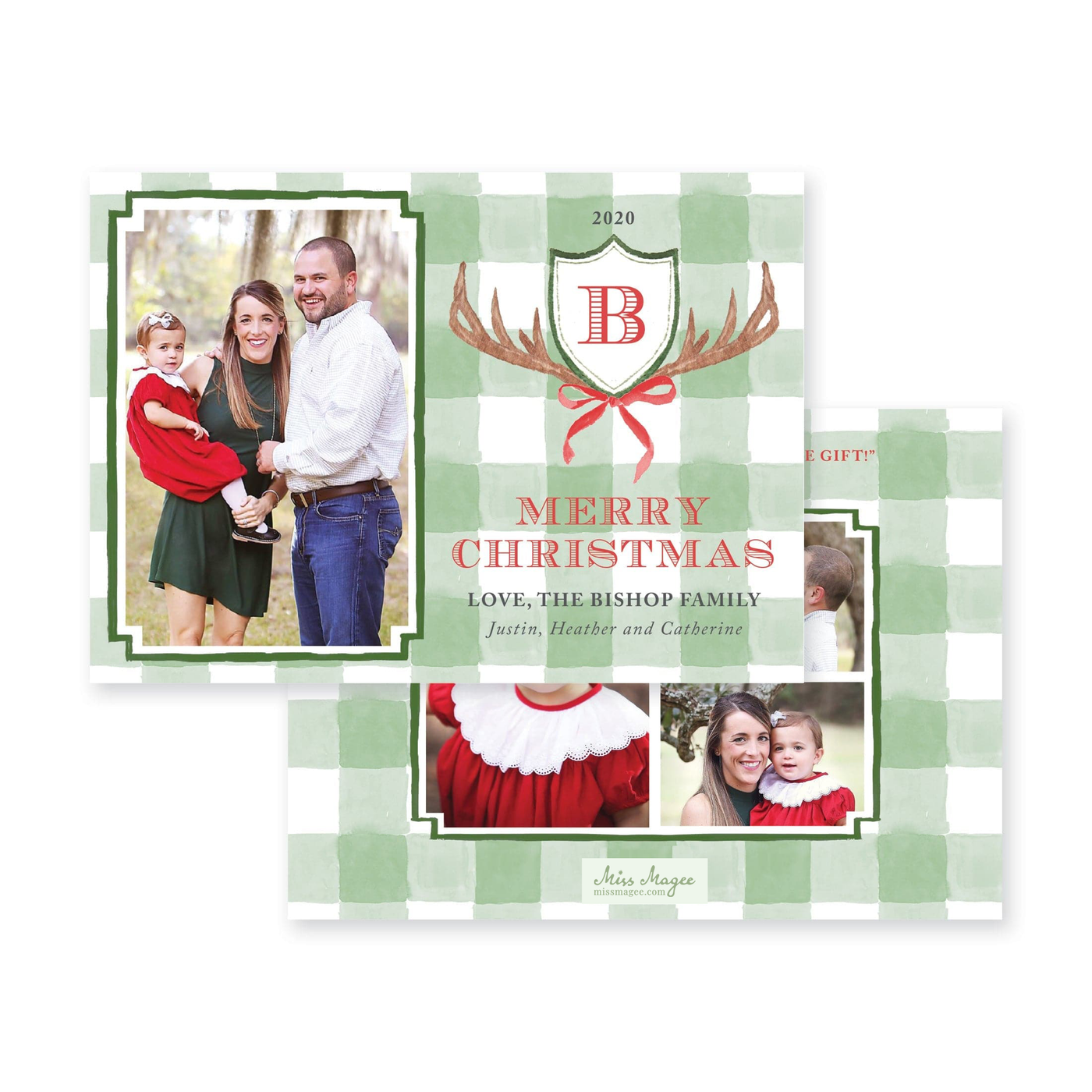 Antler Crest Horizontal Christmas Card