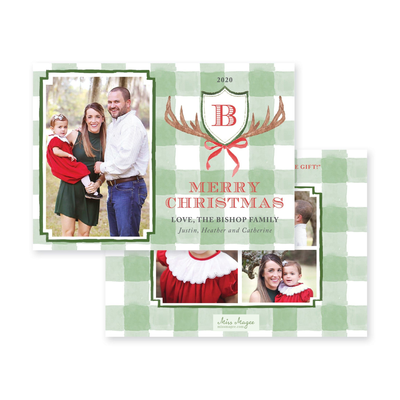 Antler Crest Horizontal Christmas Card