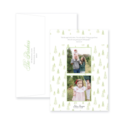 Christmas Tree Farm Vertical Christmas Card