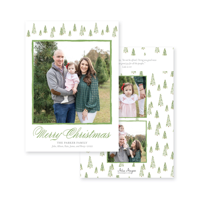 Christmas Tree Farm Vertical Christmas Card