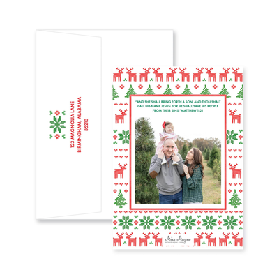 Christmas Sweater Vertical Christmas Card