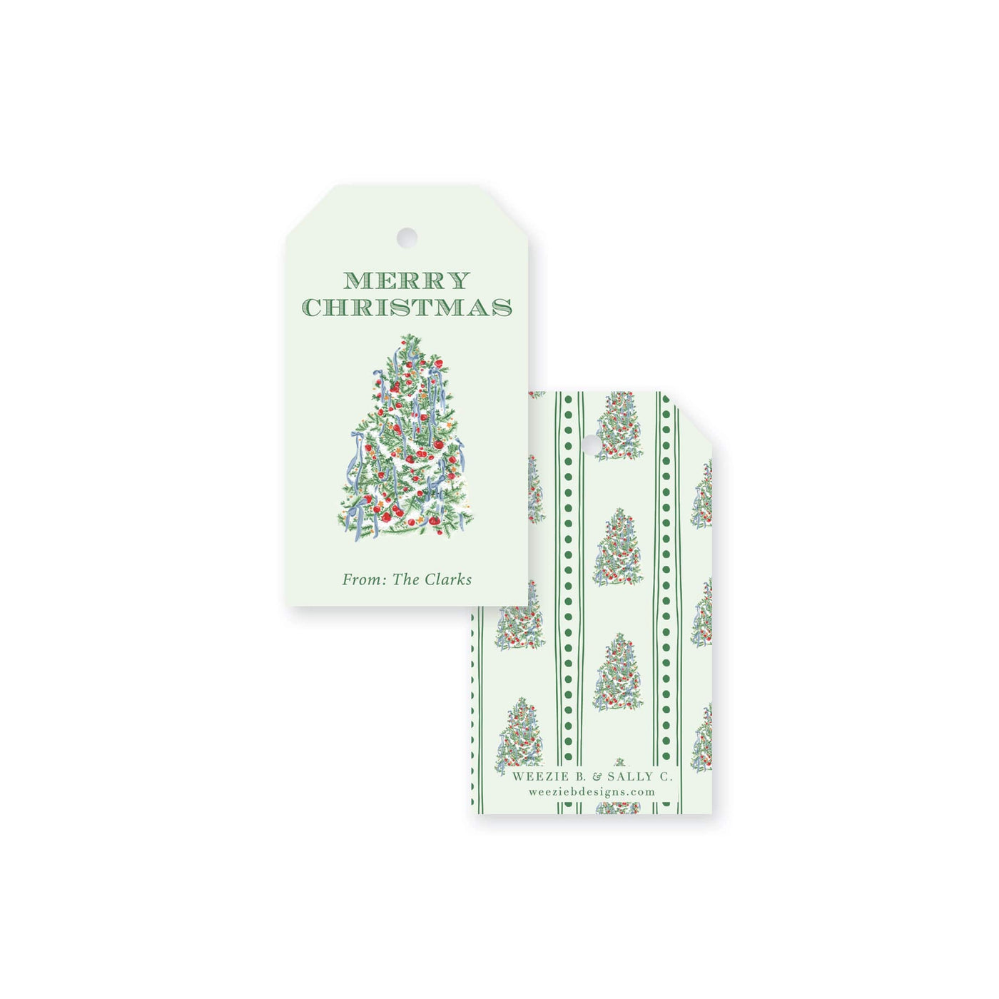Adorned Tree Christmas Gift Tag