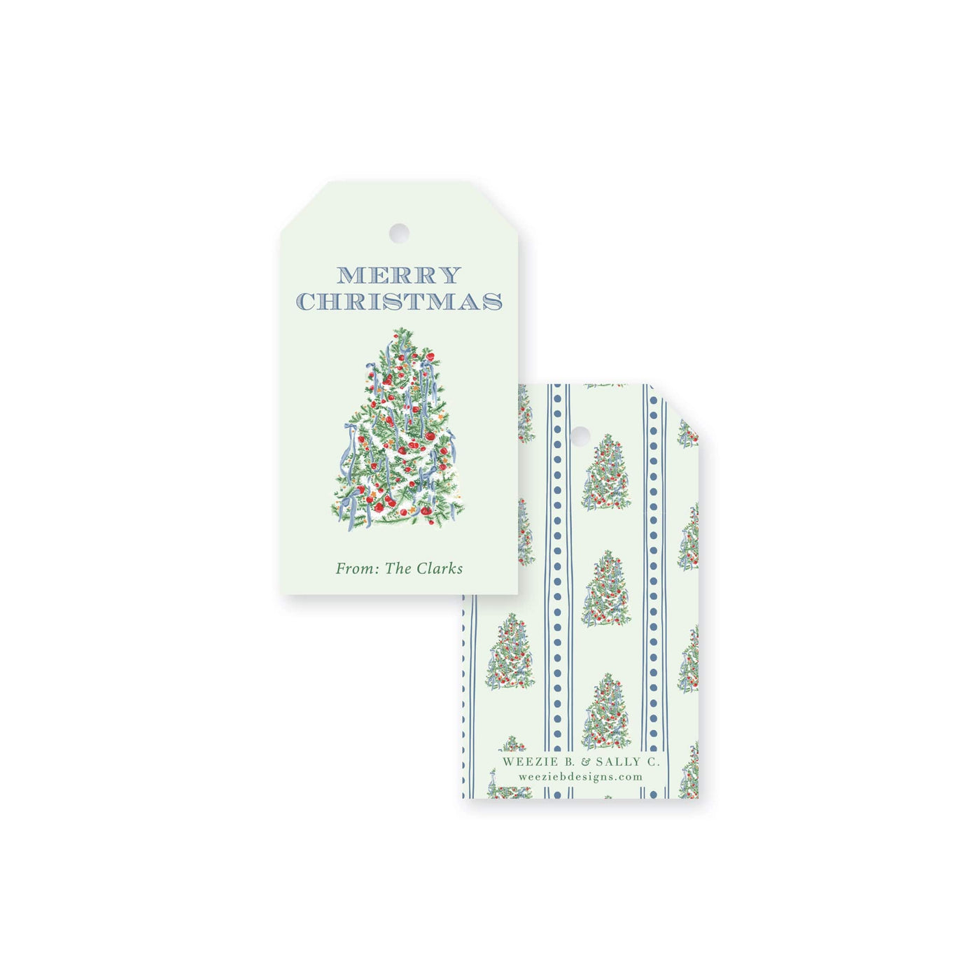 Adorned Tree Christmas Gift Tag