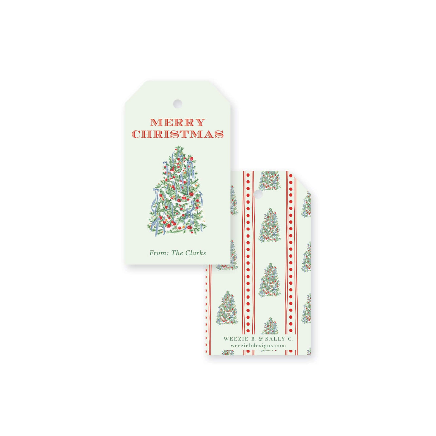 Adorned Tree Christmas Gift Tag