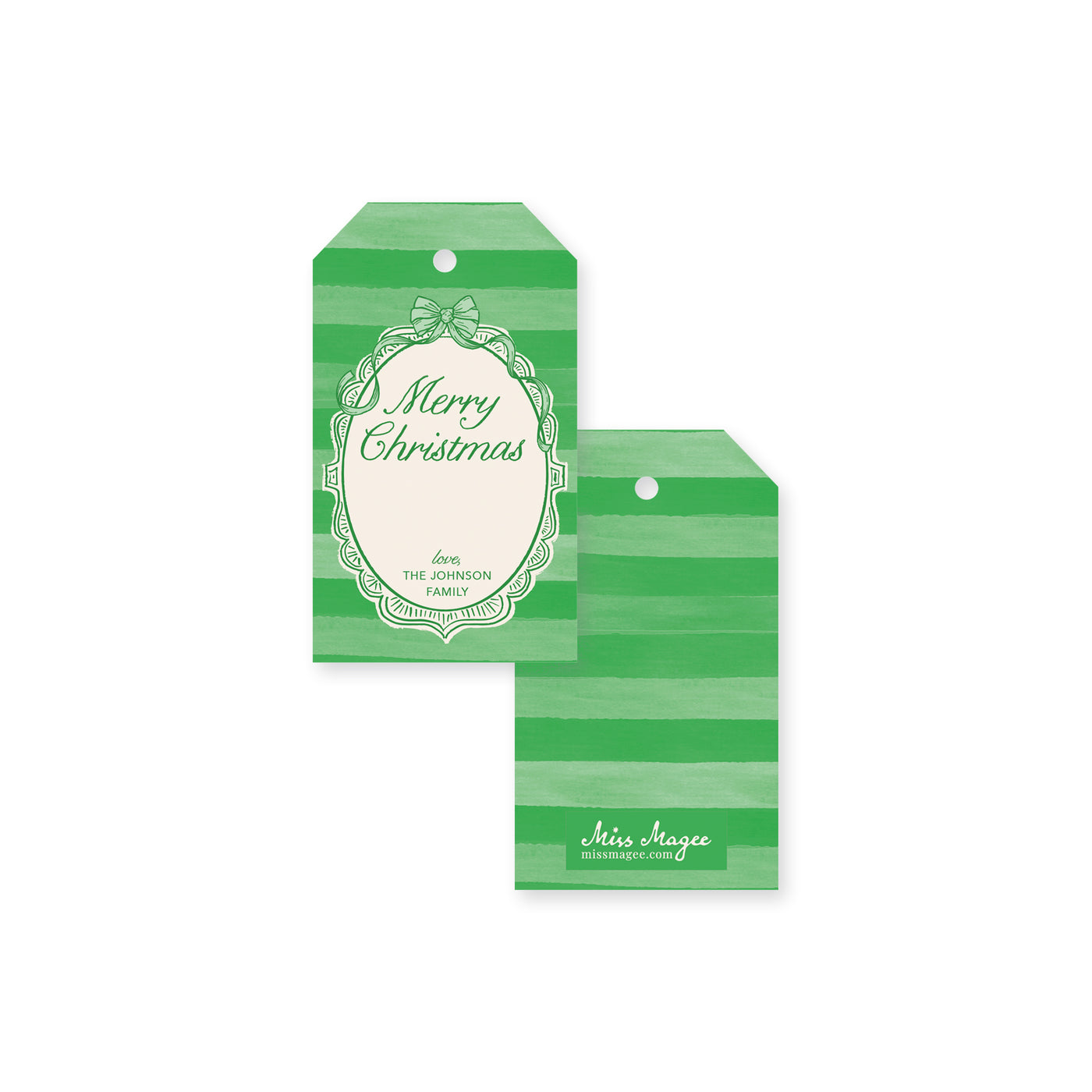 Antique Frame Monochromatic Christmas Tag