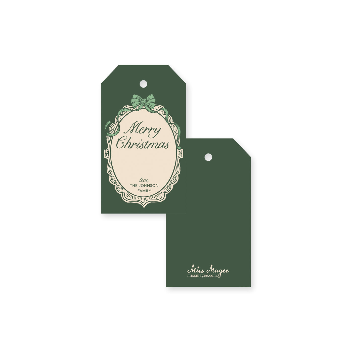 Antique Frame Traditional Christmas Tag