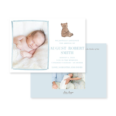 Teddy Bear Horizontal Birth Announcement
