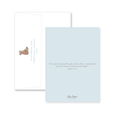 Teddy Bear Vertical Birth Announcement