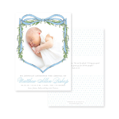 Big Bow Crest Birth Announcement