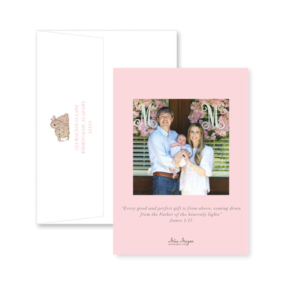 Baby Bunnies Vertical Birth Announcement