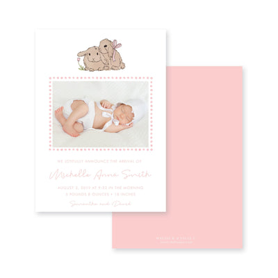 Baby Bunnies Birth Announcement