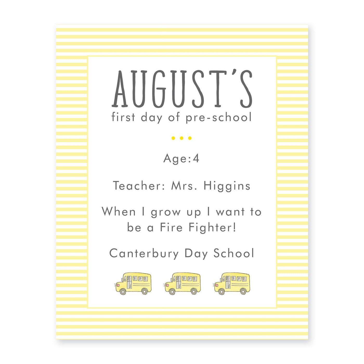 School Bus First & Last Day Sign I