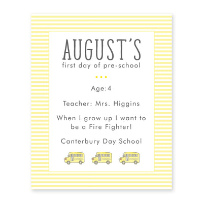 School Bus First & Last Day Sign I