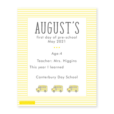 School Bus First & Last Day Sign I