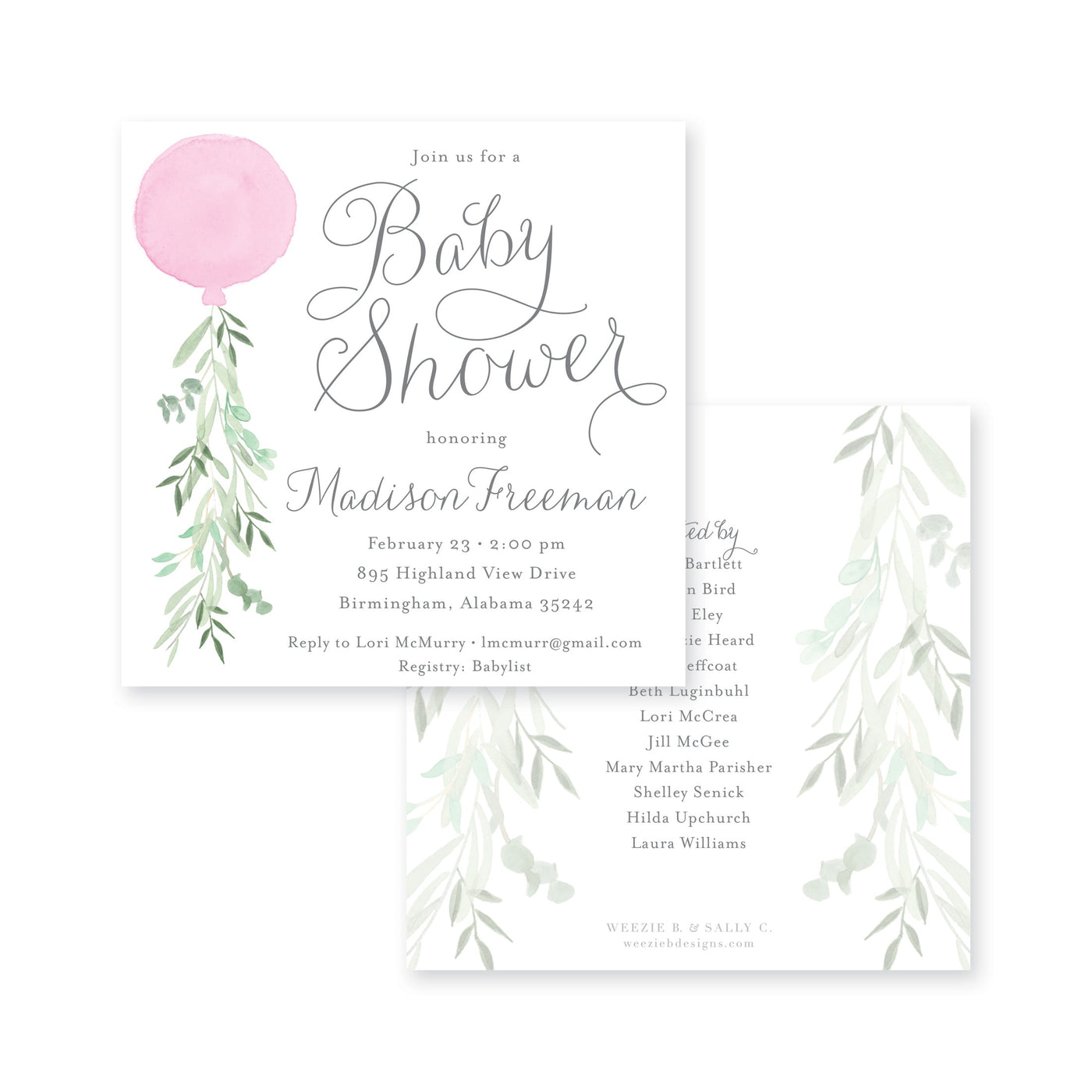 Balloon & Vine Baby Shower