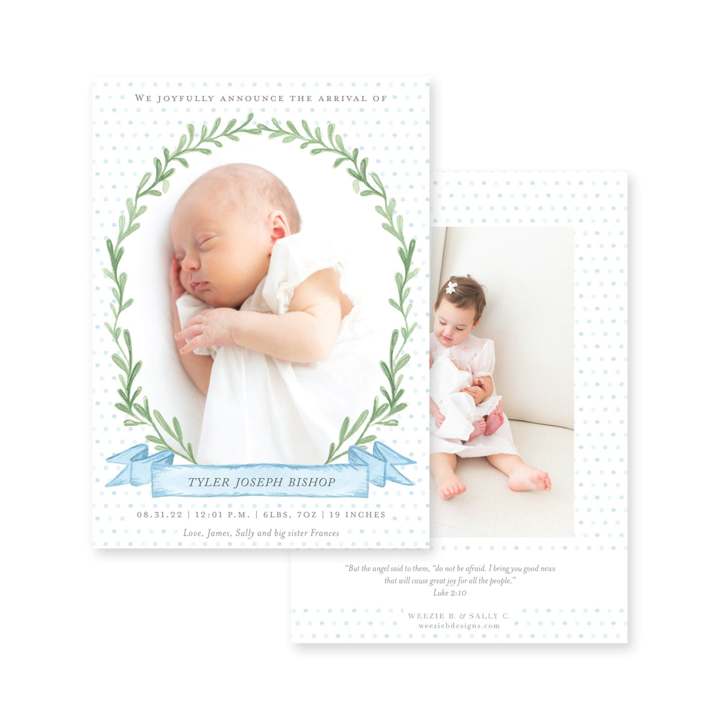 Banner Wreath Birth Announcement