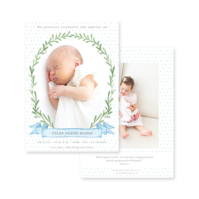 Banner Wreath Birth Announcement