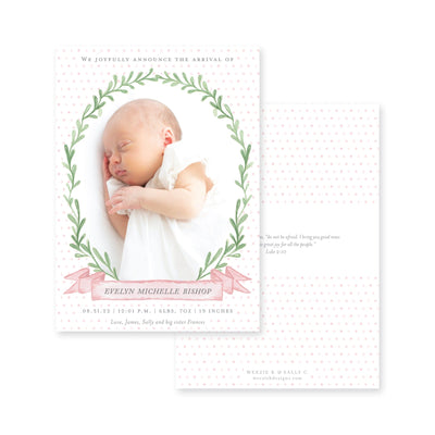 Banner Wreath Birth Announcement