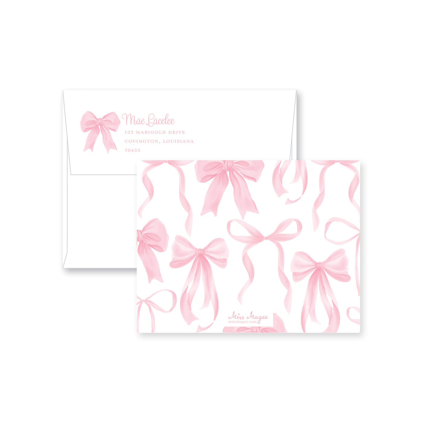 Big Bows Flat Note Card