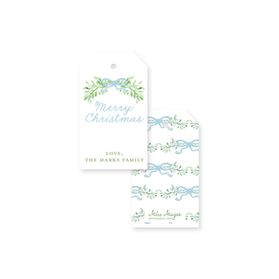 Bows, Vines and Berries Christmas Tag