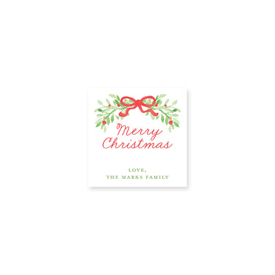 Bow, Vines and Berries Christmas Stickers