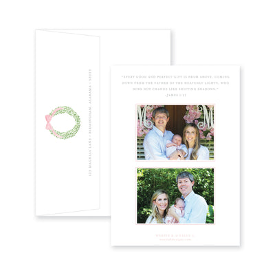 Boxwood Wreath Birth Announcement