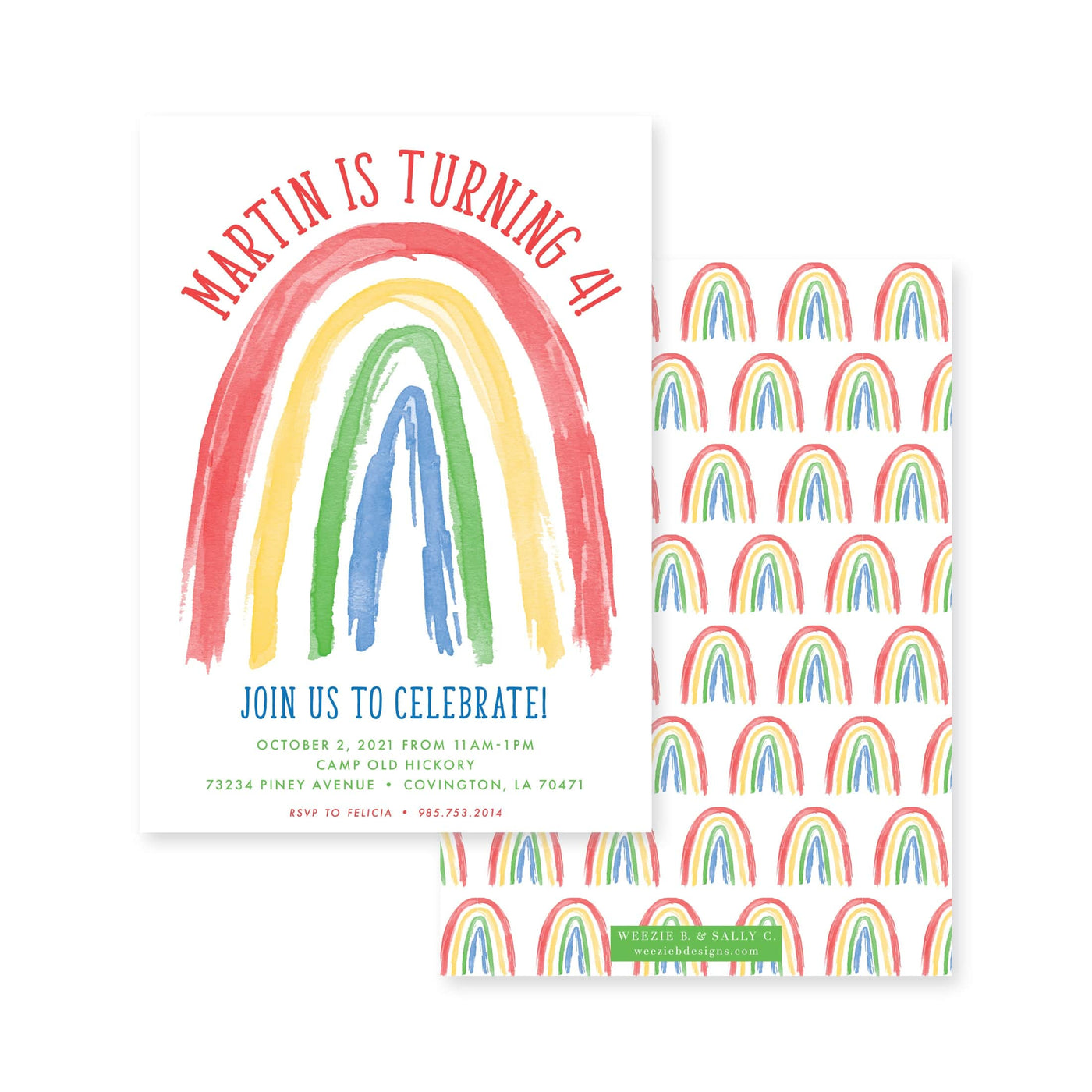 Rainbow Watercolor Birthday
