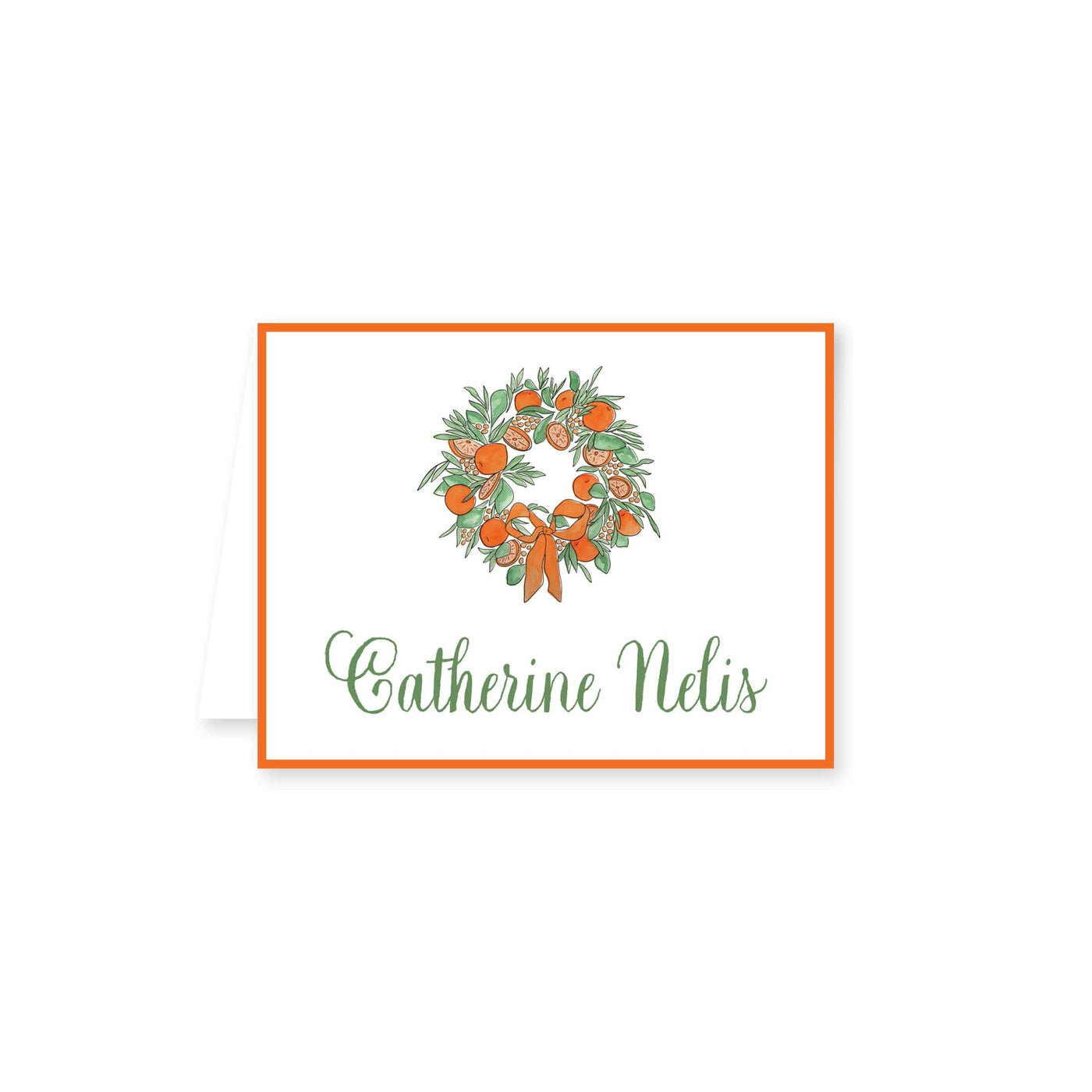 Citrus Wreath With Ribbon Folded Note Card