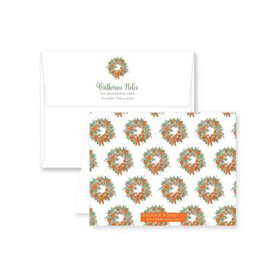 Citrus Wreath With Ribbon Folded Note Card