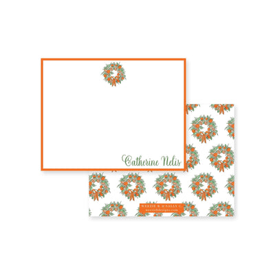 Citrus Wreath With Ribbon Flat Note Card