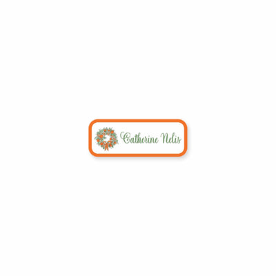 Citrus Wreath With Ribbon Vinyl Stickers