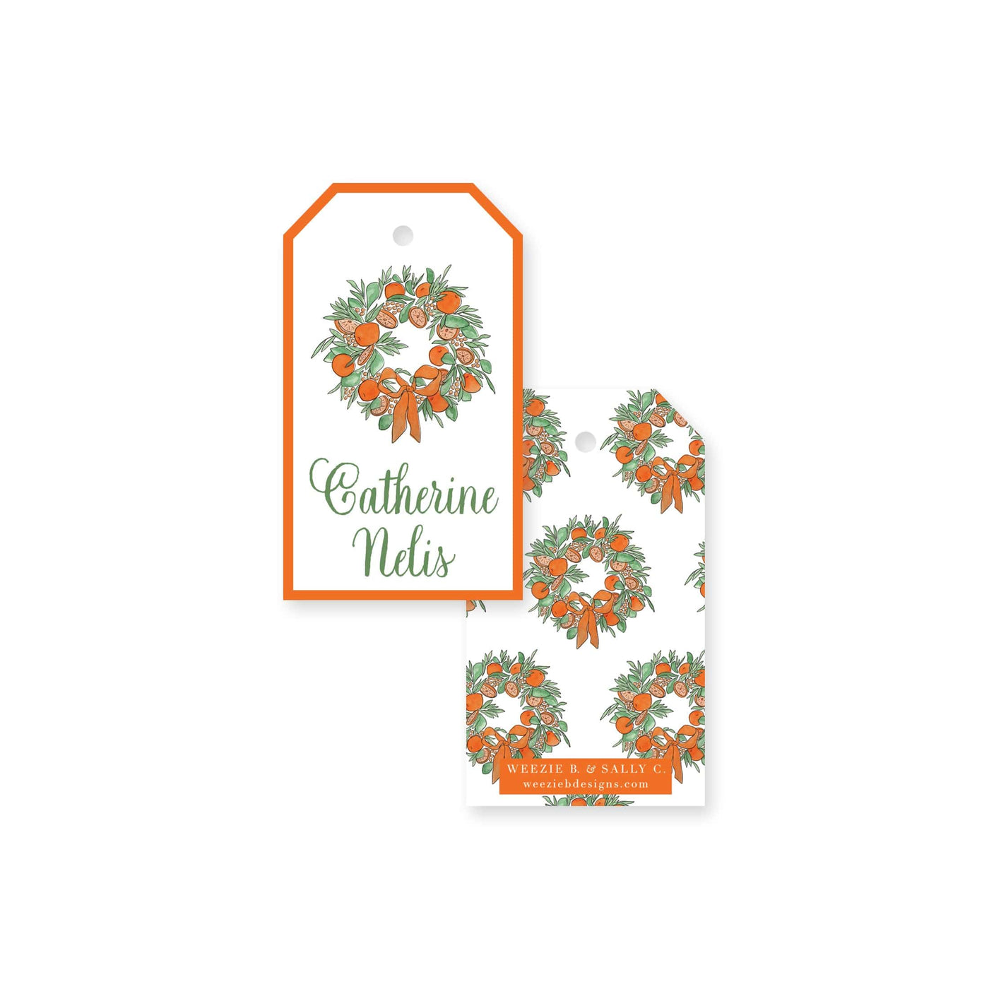 Citrus Wreath With Ribbon Gift Tag
