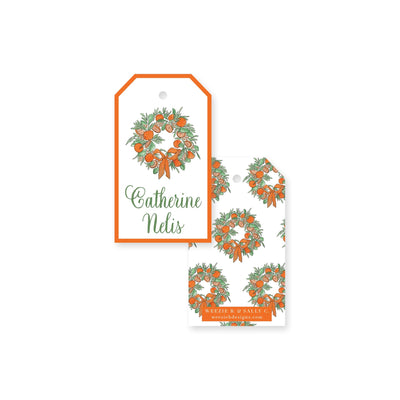 Citrus Wreath With Ribbon Gift Tag