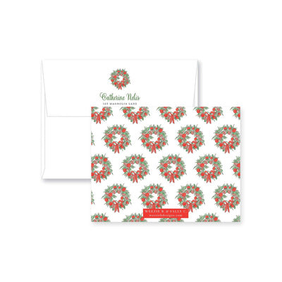 Citrus Wreath With Ribbon Flat Note Card